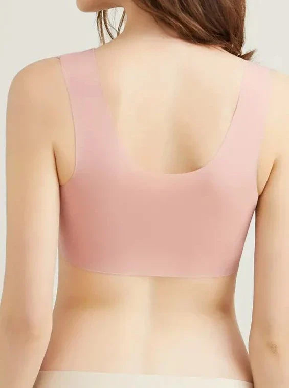 Lace Seamless Wirefree Push-up Pus size Full Coverage Bra Pink