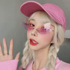 Dragonfly Wing Rimless Glasses