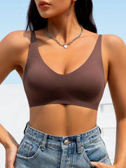 Solid Seamless Bralette Coffee