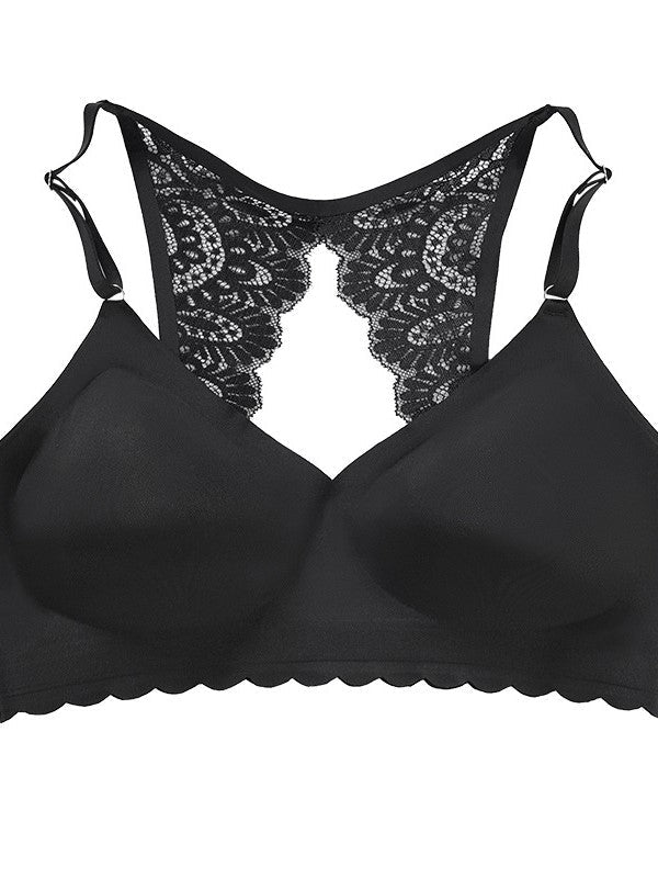 Lace Cut-Out Back Without Steel Ring Wireless Bra