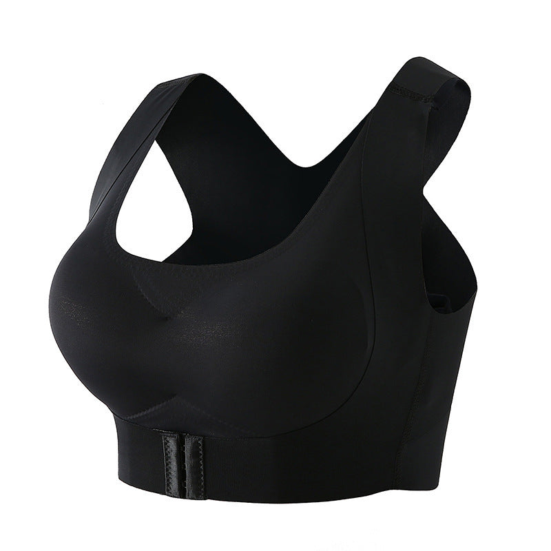 Plus Size Front Closure Push-up Wireless Bra Black