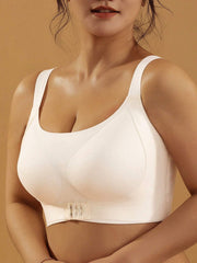 Wire-free Front Button Buckle Bra White