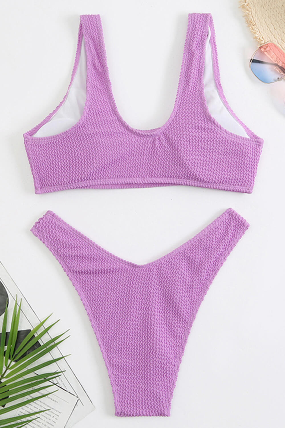 Lilac High Leg Bikini Bottoms