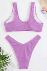 Lilac High Leg Bikini Bottoms