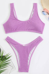 Lilac High Leg Bikini Bottoms