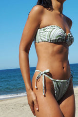Green Zebra Tie Side Bikini Bottoms