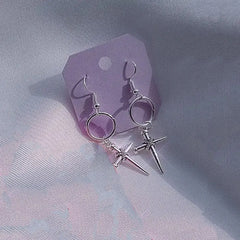 Gothic Cross & Fish Bones Earrings