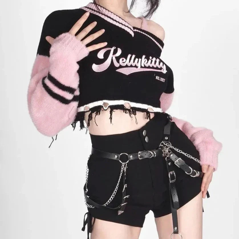 Off Shoulder Grunge Sweater