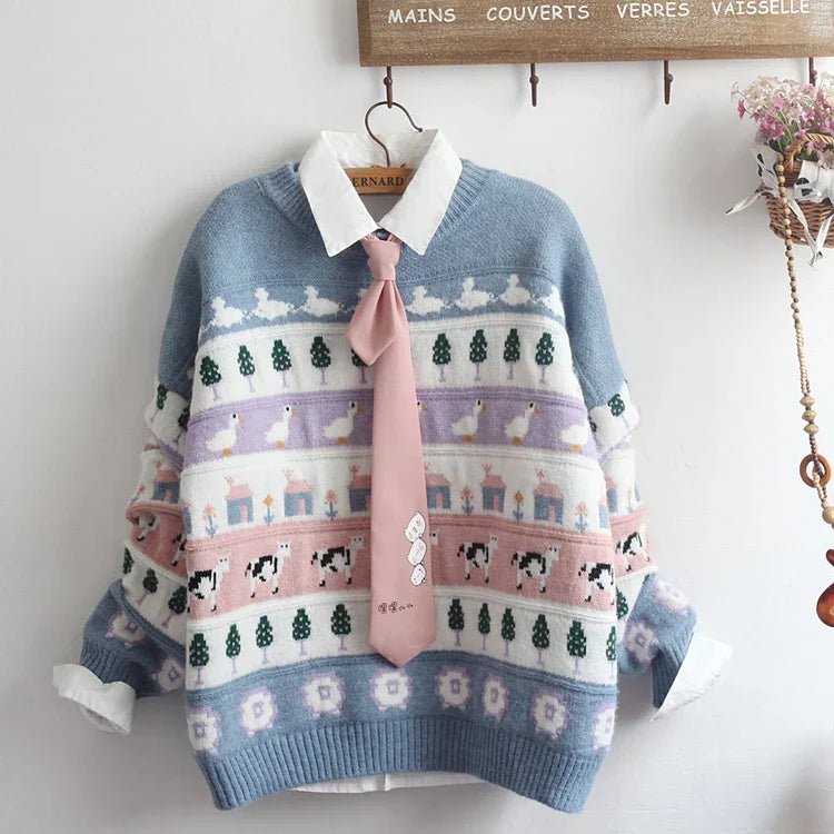 Vintage Kawaii Oversized Sweater