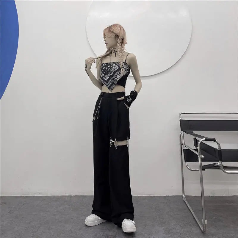 Harajuku Goth Pants With Chain