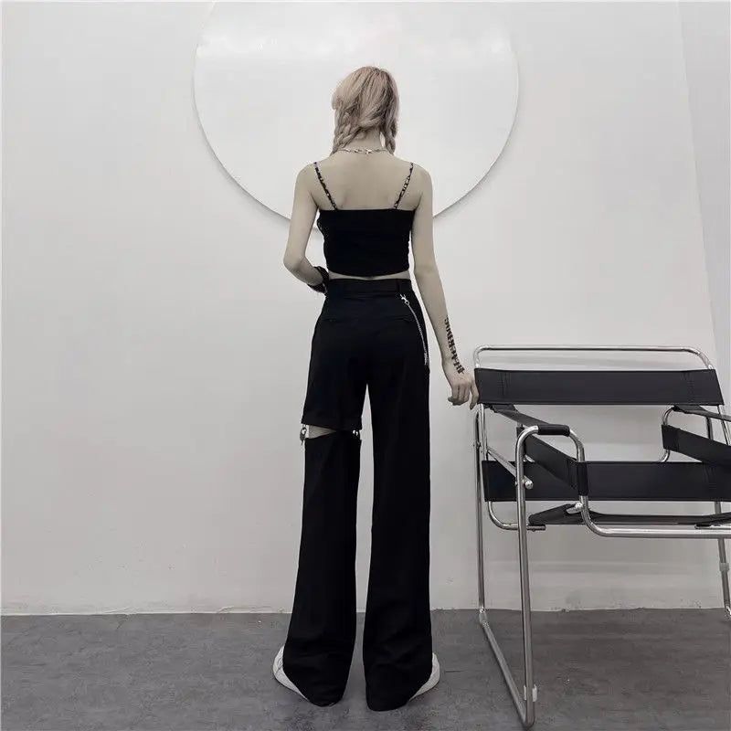 Harajuku Goth Pants With Chain