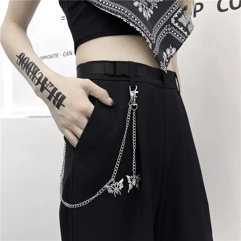 Harajuku Goth Pants With Chain