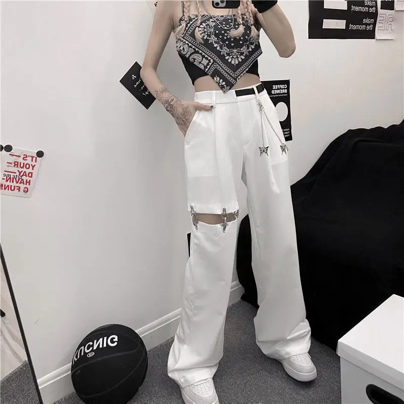Harajuku Goth Pants With Chain