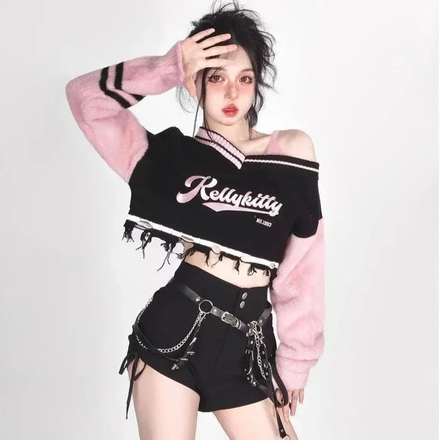 Off Shoulder Grunge Sweater