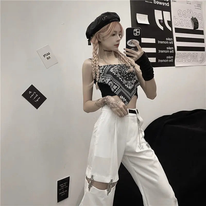 Harajuku Goth Pants With Chain