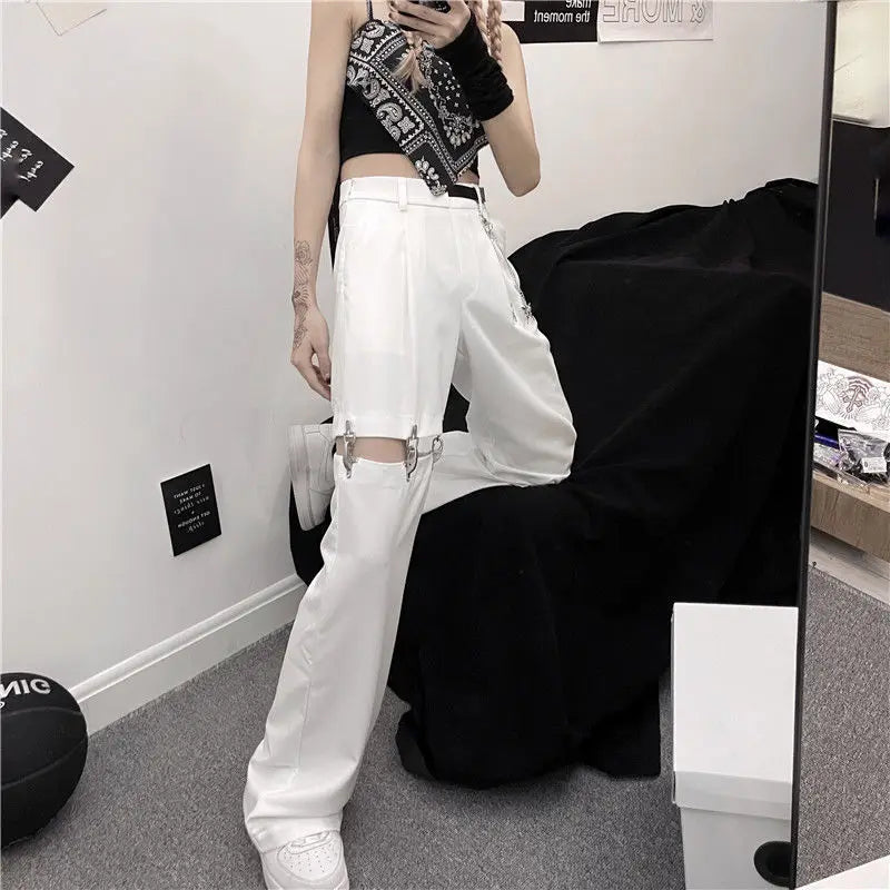 Harajuku Goth Pants With Chain