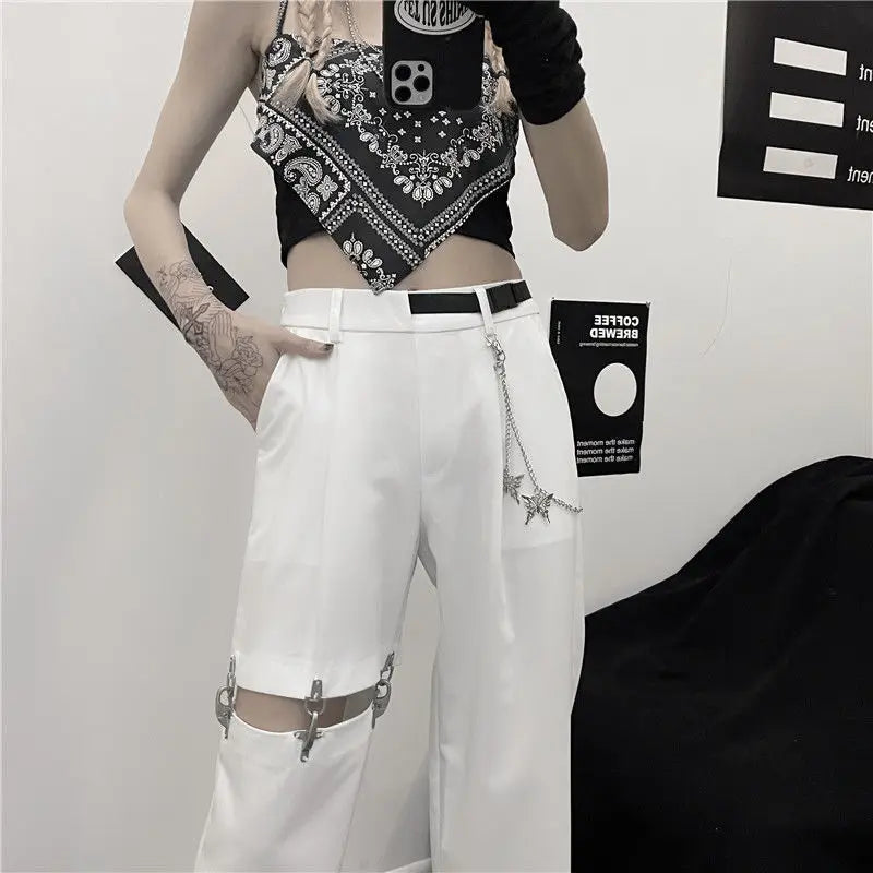 Harajuku Goth Pants With Chain