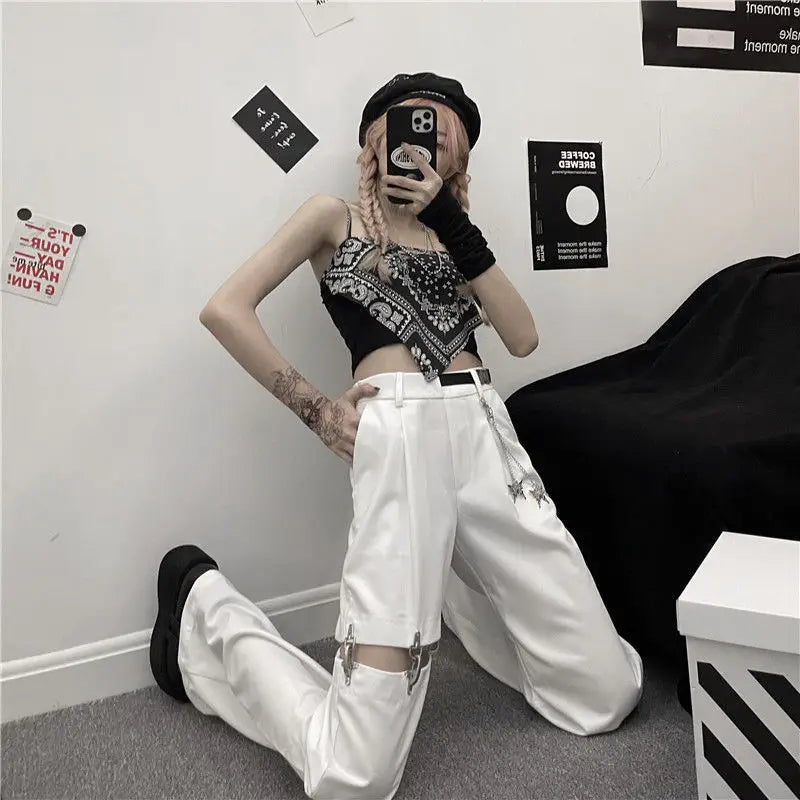 Harajuku Goth Pants With Chain