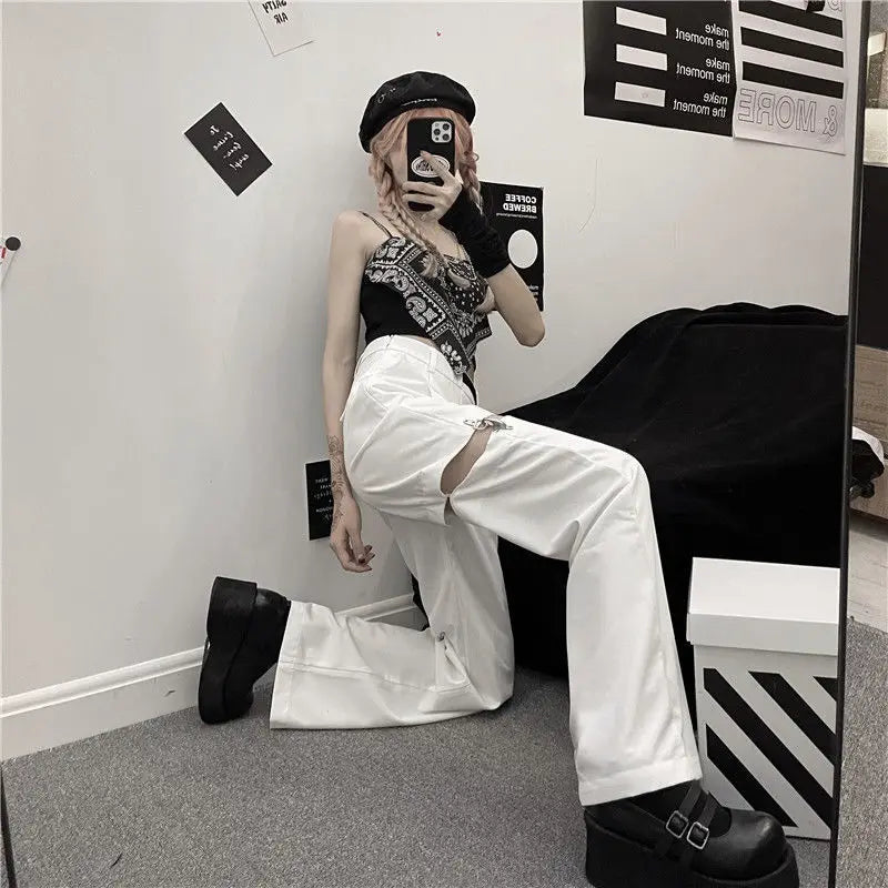 Harajuku Goth Pants With Chain