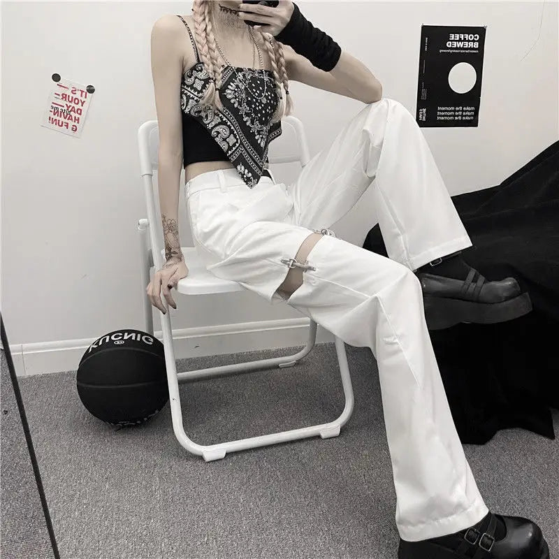 Harajuku Goth Pants With Chain
