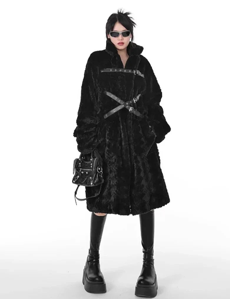 Punk Style Faux Fur Coat