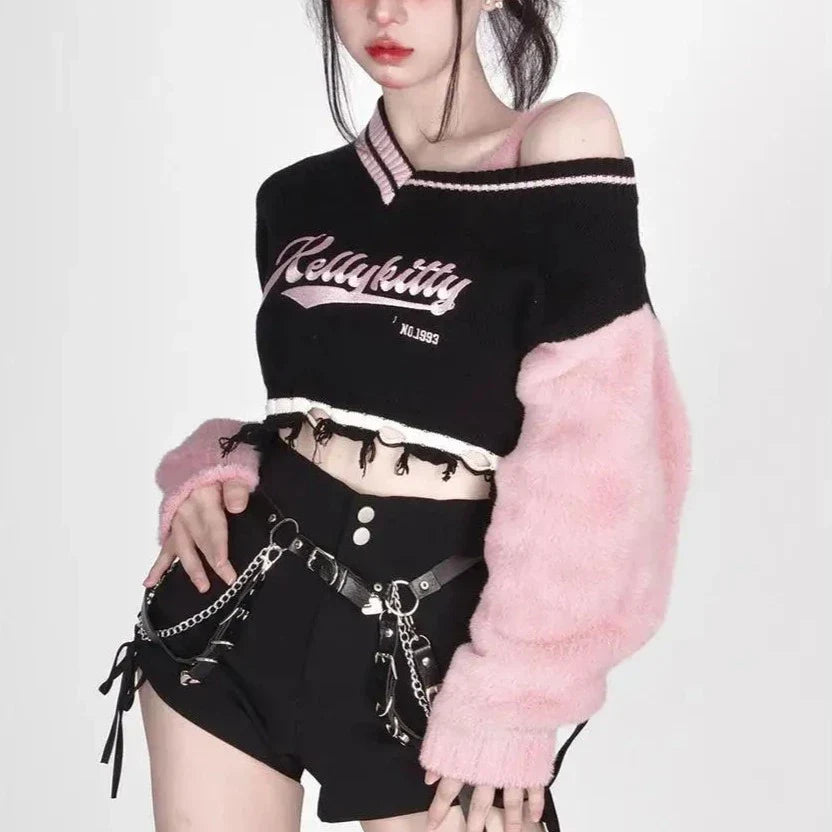 Off Shoulder Grunge Sweater