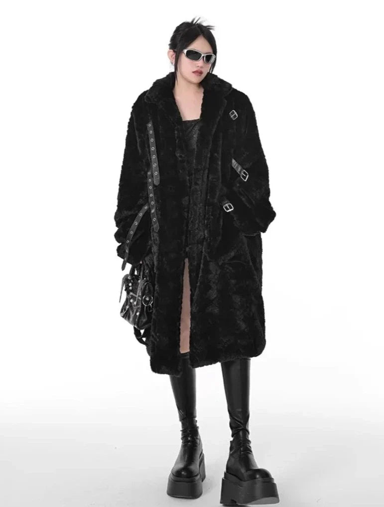Punk Style Faux Fur Coat