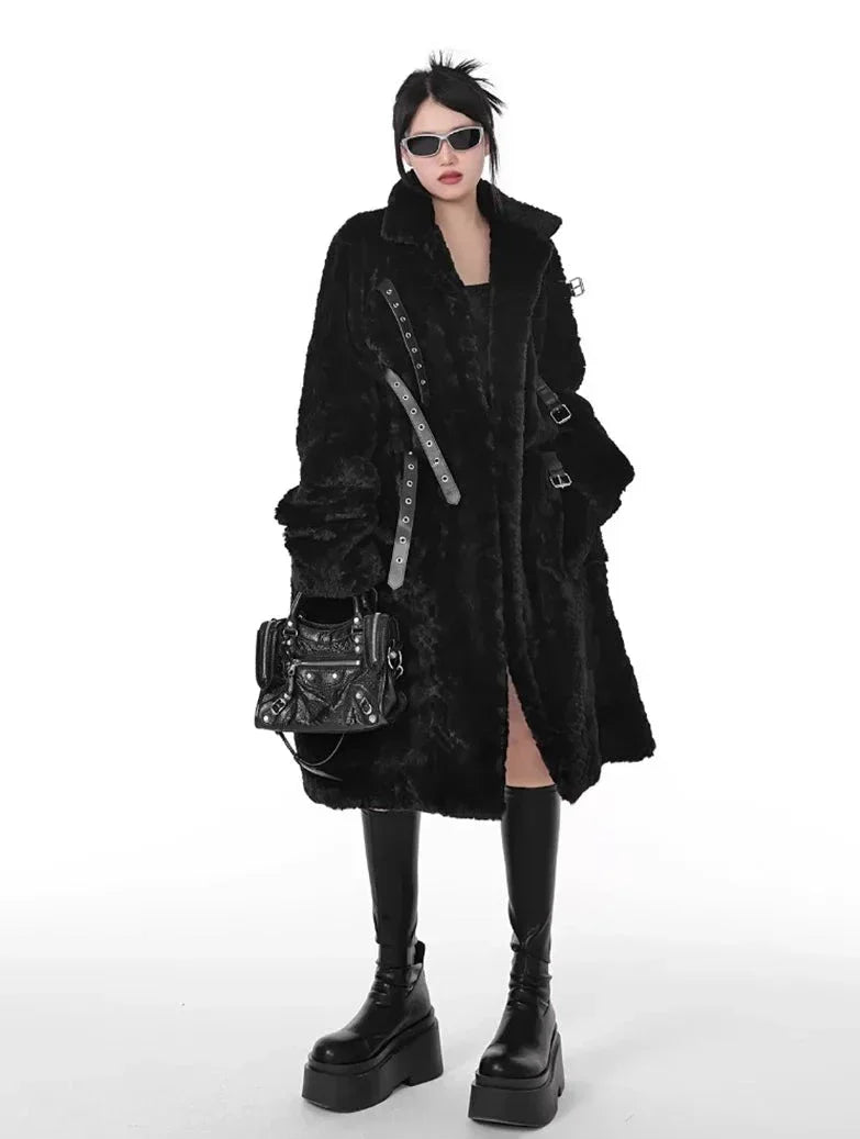 Punk Style Faux Fur Coat