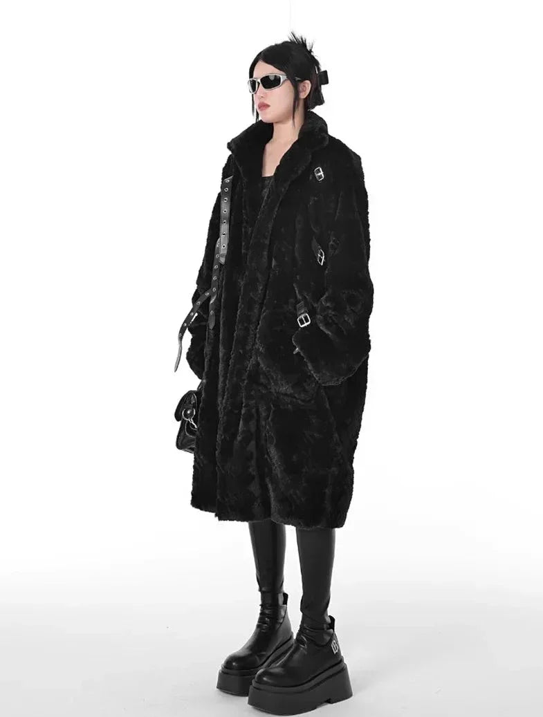 Punk Style Faux Fur Coat