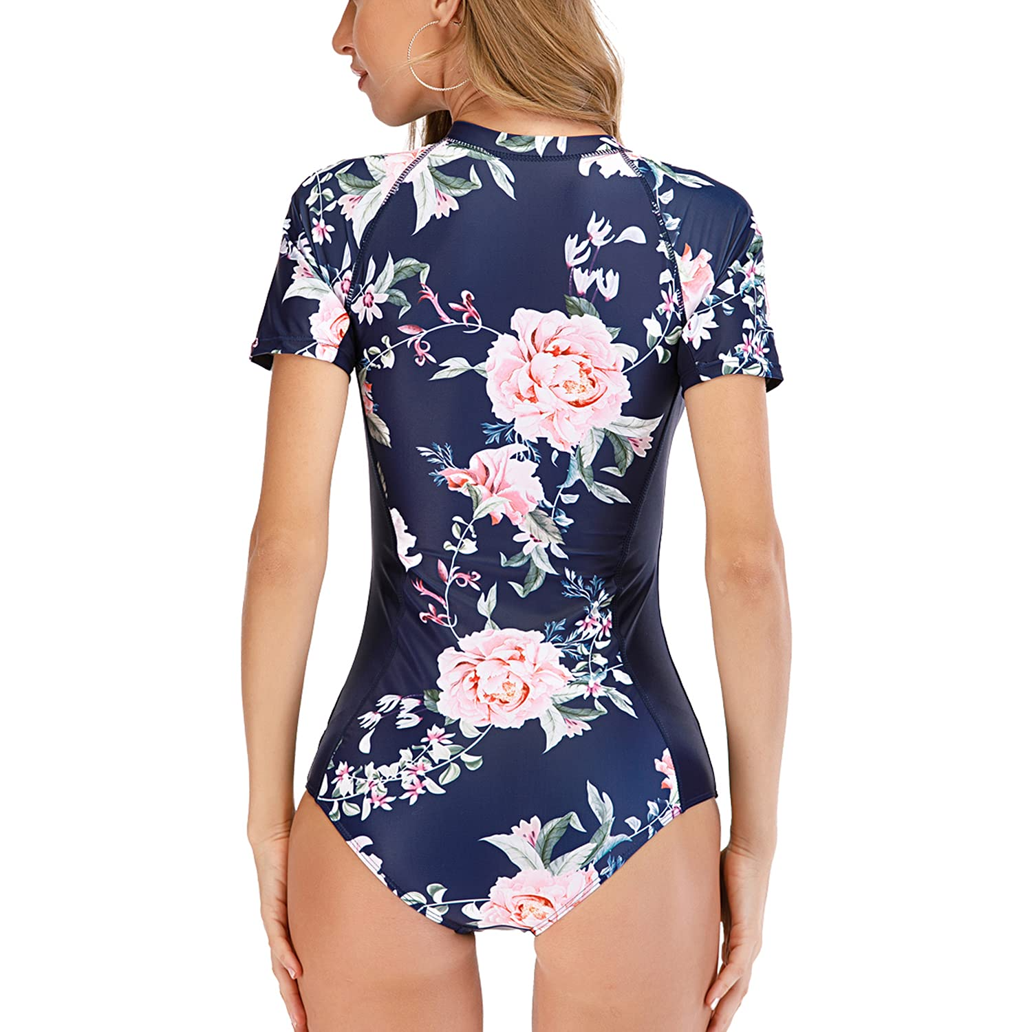 One Piece Swimsuits Short Sleeve Swimsuit Surfing Swimwear