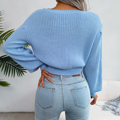Ryder - Blue Braided Knit Top