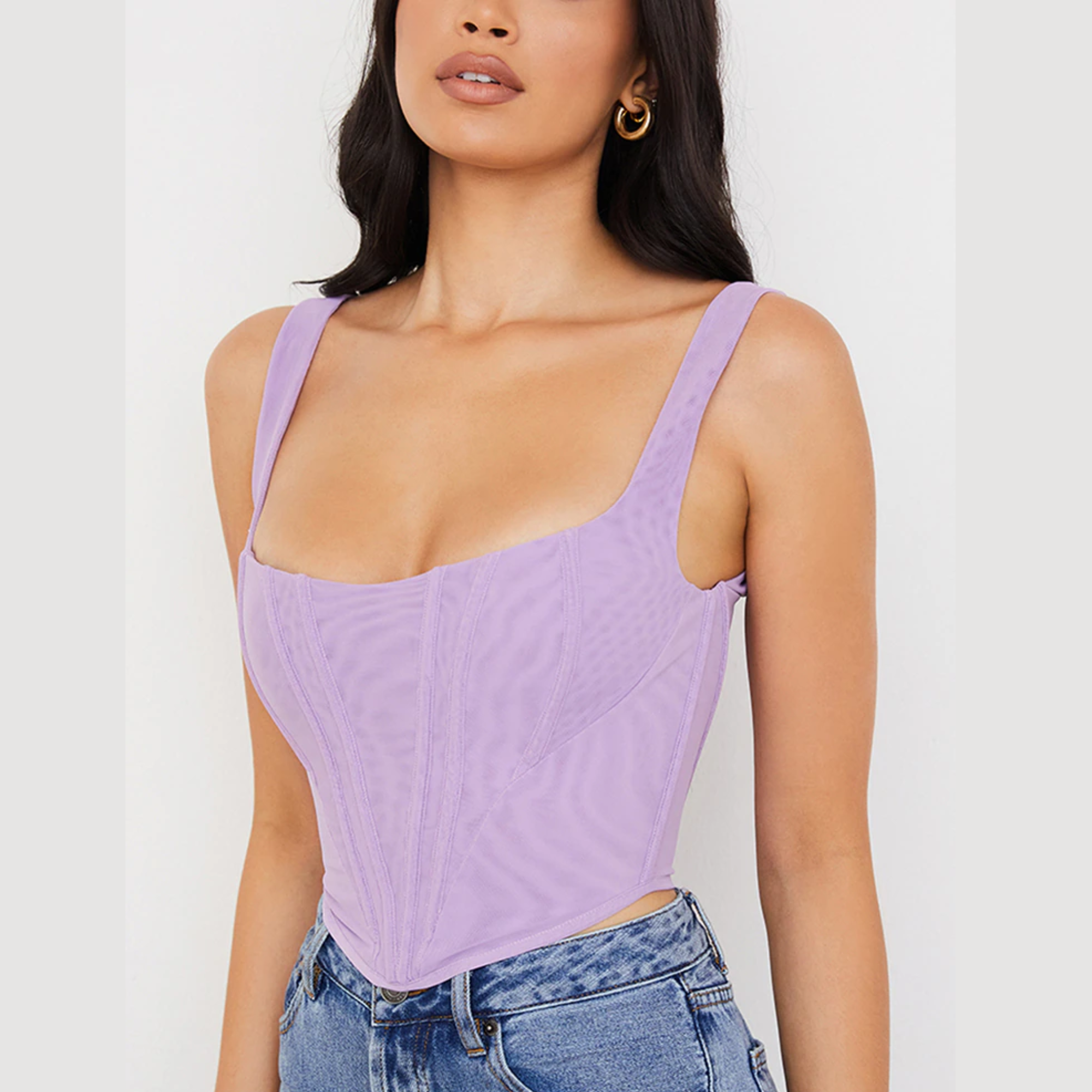 Mazie - Lavender Bustier Corset Top
