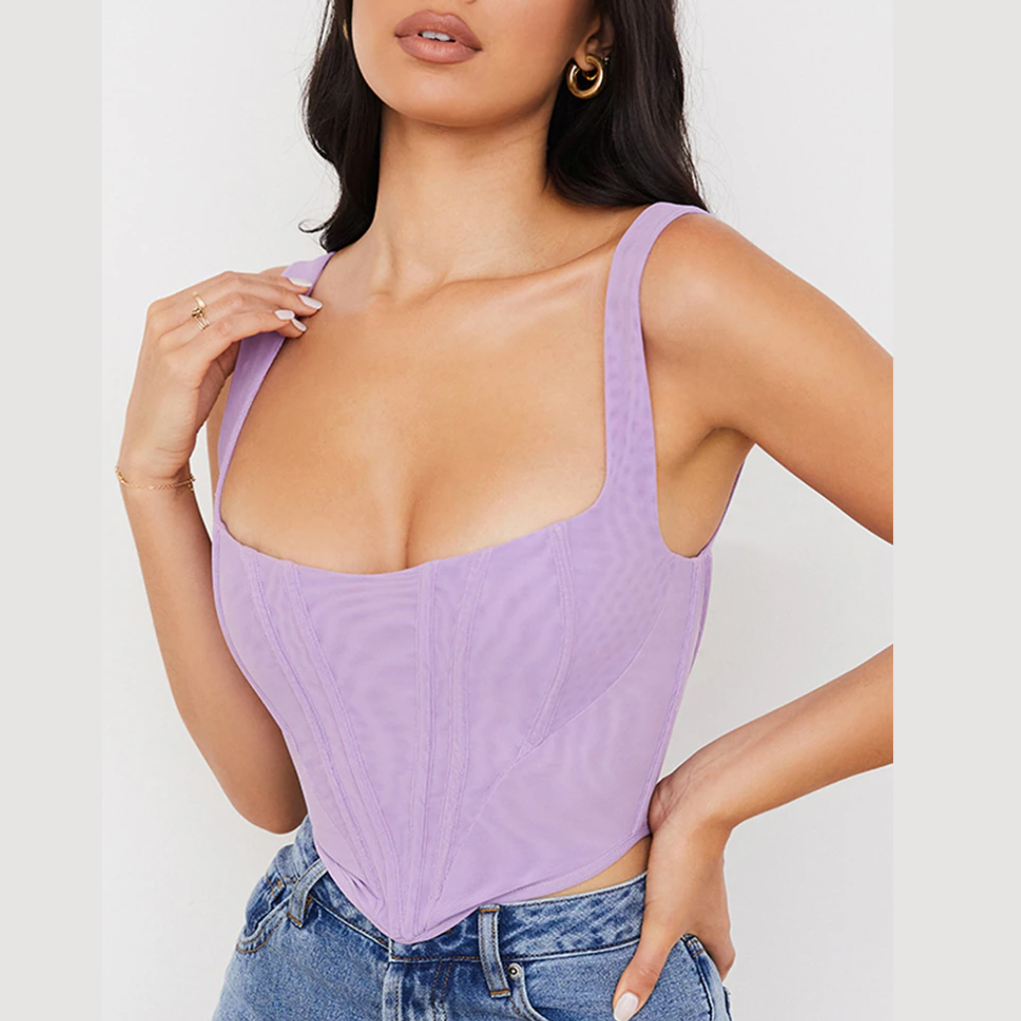 Mazie - Lavender Bustier Corset Top