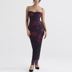 Lottie -Floral Print Cocktail Evening Maxi Bodycon Dress