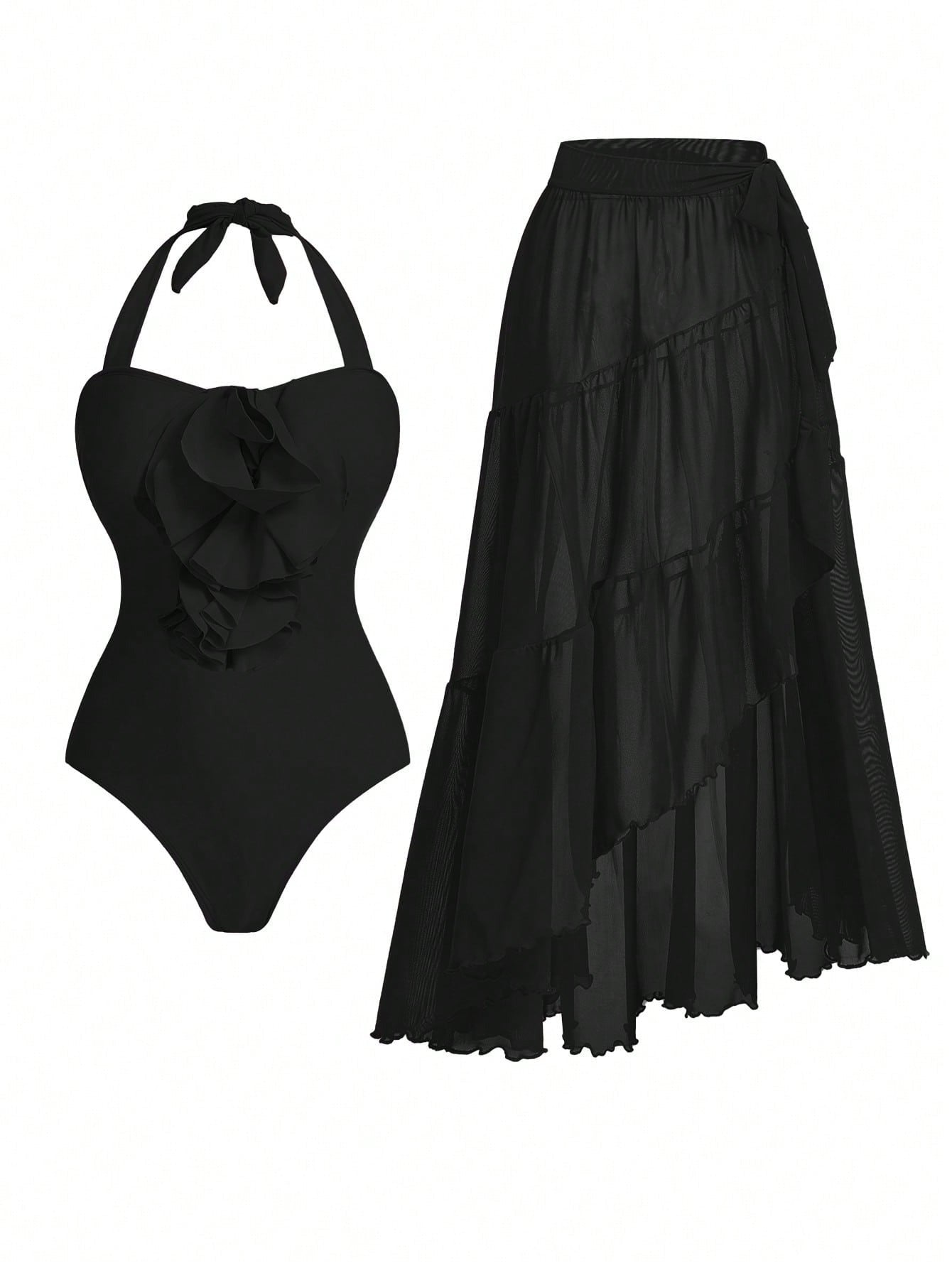 Elegant And Flowing One-Piece Bikini