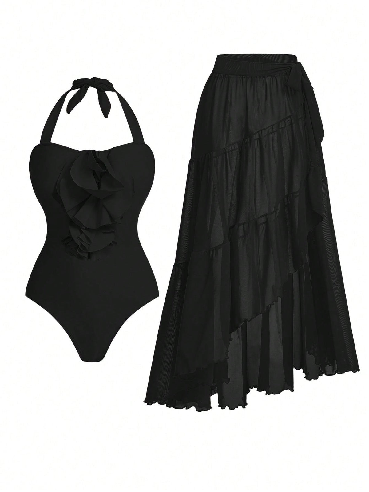 Elegant And Flowing One-Piece Bikini