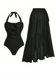 Elegant And Flowing One-Piece Bikini