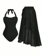 Elegant And Flowing One-Piece Bikini