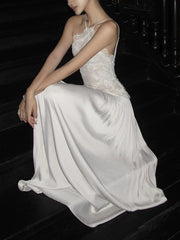 Lace-Trimmed Slip Dress