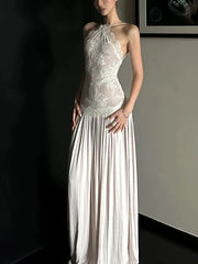 Lace-Trimmed Slip Dress