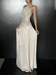Lace-Trimmed Slip Dress