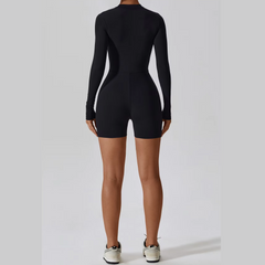 Karina - Long Sleeve Zipper Active Romper
