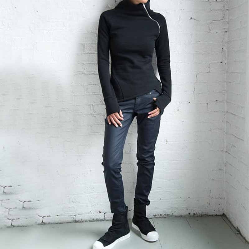 Turtleneck Long Sleeve Women's Zipper Jacket